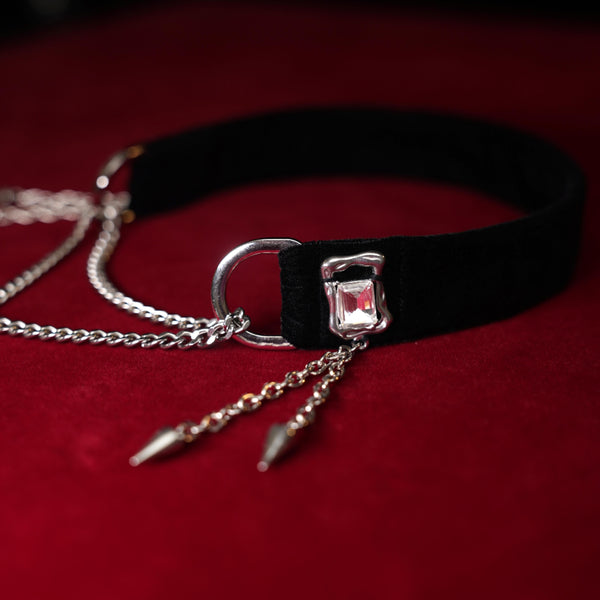 シルバーブレードベルベットチョーカー