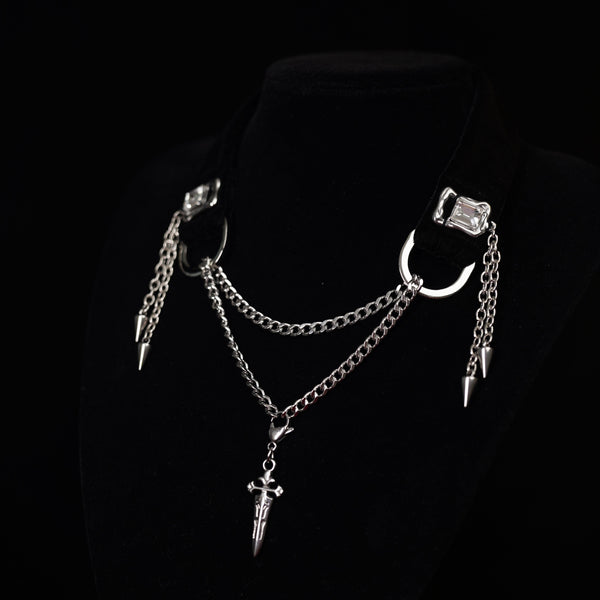 シルバーブレードベルベットチョーカー