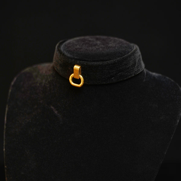 슬림 스트랩 벨벳 초커