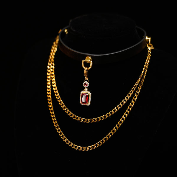 Lunar Frost Leather Choker – Minimalist Silver Accent