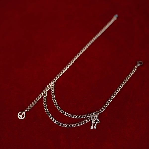 シルバーピースレイヤードチョーカー