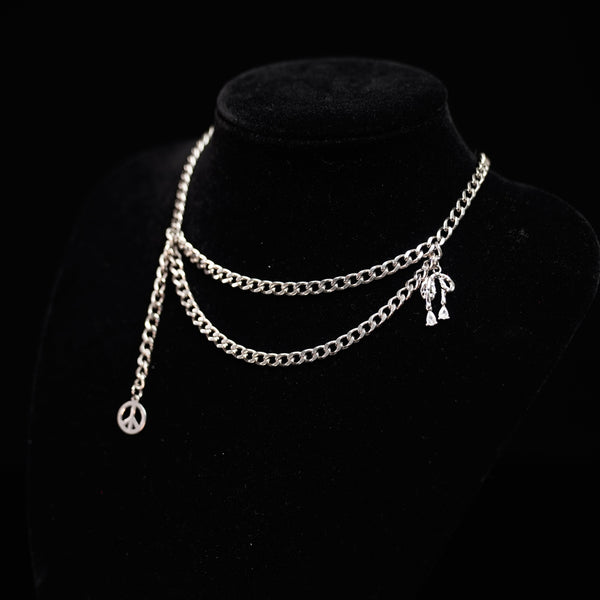 シルバーピースレイヤードチョーカー