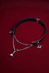 STAR CUE — Collana girocollo in pelle di agnello argentata
