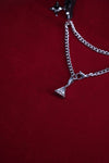 STAR CUE — Collana girocollo in pelle di agnello argentata