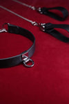 STAR CUE — Collana girocollo in pelle di agnello argentata