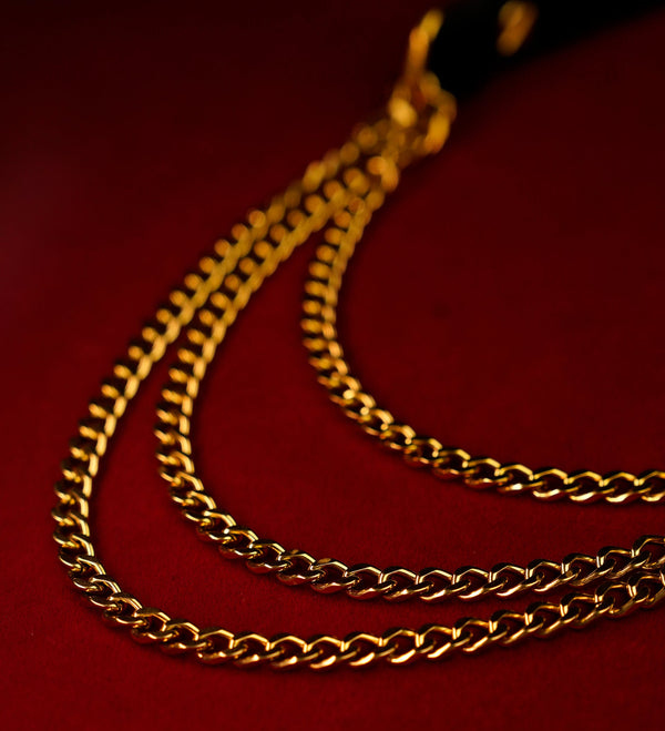 Golden Reverie ベルベットチョーカー – 2 in 1 調節可能なベルベットチェーン