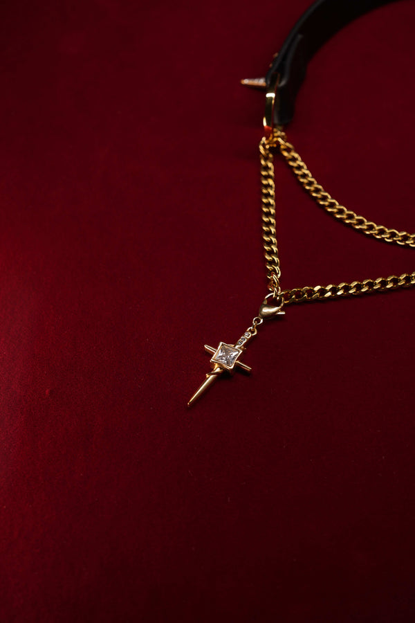 EMERALD EDGE — Gold Lambskin Choker