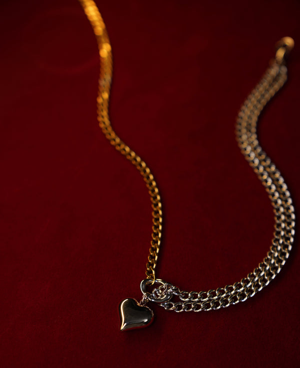 スチールハートツインチェーンチョーカー