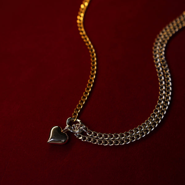 スチールハートツインチェーンチョーカー