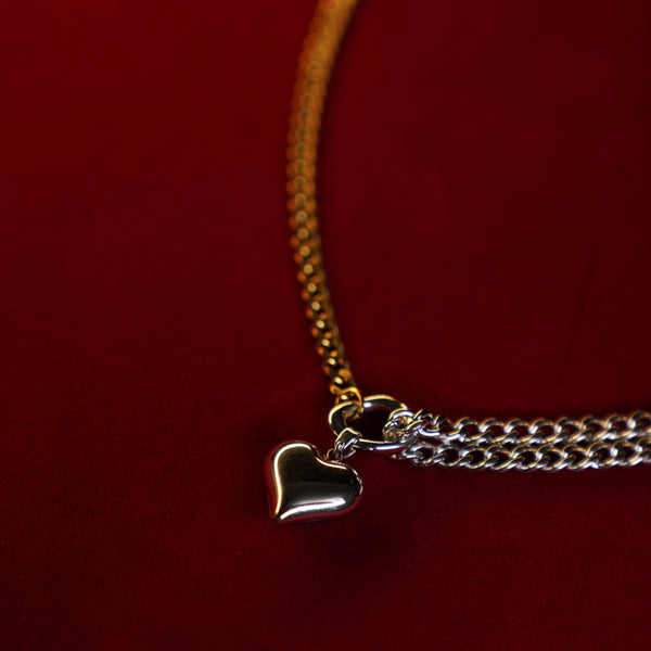 スチールハートツインチェーンチョーカー