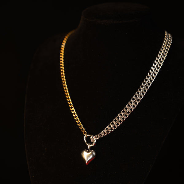 スチールハートツインチェーンチョーカー