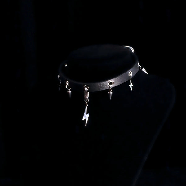 Gargantilla de cuero con púas para parejas del Pacto Punk