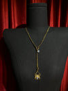Gold Arachne spider pendant necklace product view