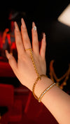 Golden Linked Elegance Hand Chain Bracelet