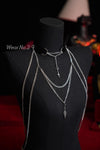 Moonveil Silver Body Jewelry Set – Choker + Waist Chain + Shoulder Chains