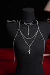 Moonveil Silver Body Jewelry Set – Choker + Waist Chain + Shoulder Chains
