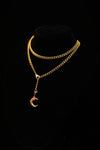 Golden Celestial Bond Couple Necklace Set