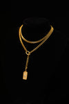 Golden Vintage Flora Couple Necklace Set