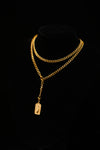 Golden Vintage Flora Couple Necklace Set