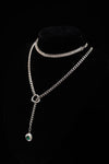 Layered Heart Charm Silver Necklace