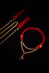CRIMSON WIDOW velvet choker and matching cuffs set