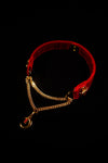 CRIMSON WIDOW scarlet velvet spider choker laid flat