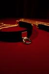 Optional back D-ring on black velvet choker