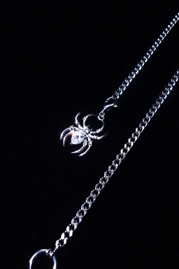 ARACHNE SILK SLIDER <br>Spider Zirconia · Gold & Silver