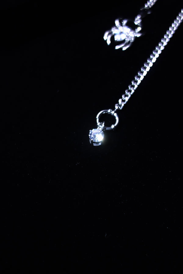 ARACHNE SILK SLIDER <br>Spider Zirconia · Gold & Silver