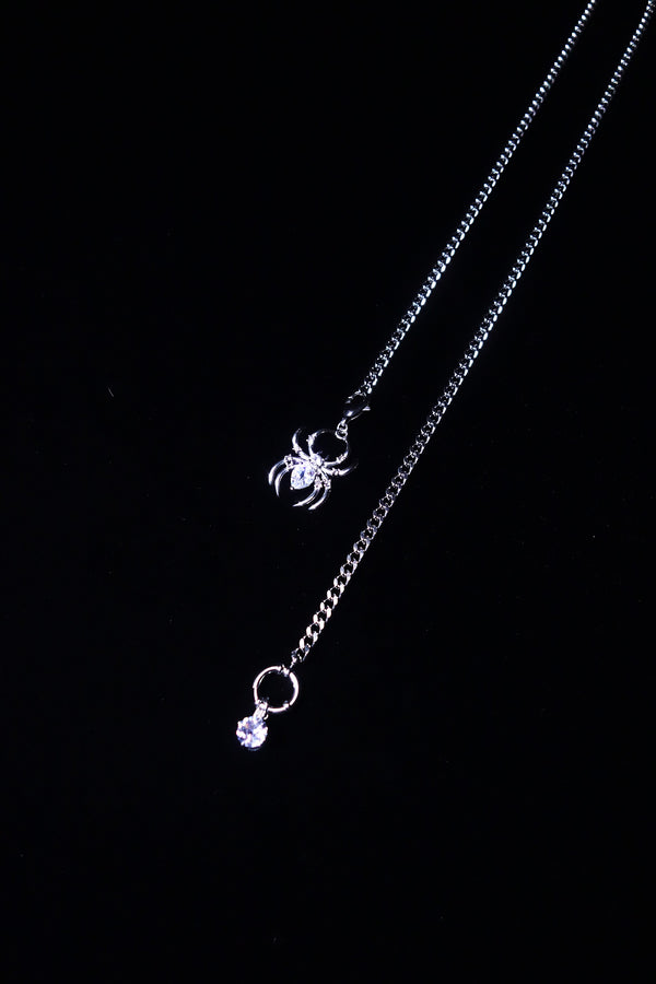 ARACHNE SILK SLIDER <br>Spider Zirconia · Gold & Silver