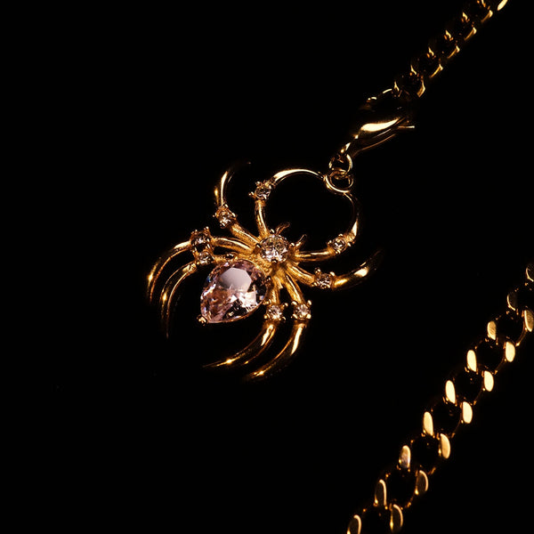 ARACHNE SILK SLIDER <br>Spider Zirconia · Gold & Silver
