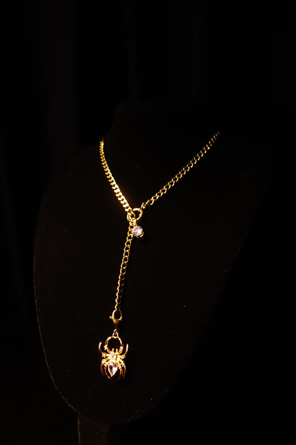 ARACHNE SILK SLIDER <br>Spider Zirconia · Gold & Silver
