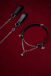 STAR CUE — Silver Lambskin Choker