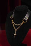 EMERALD EDGE — Collana girocollo in pelle di agnello dorata