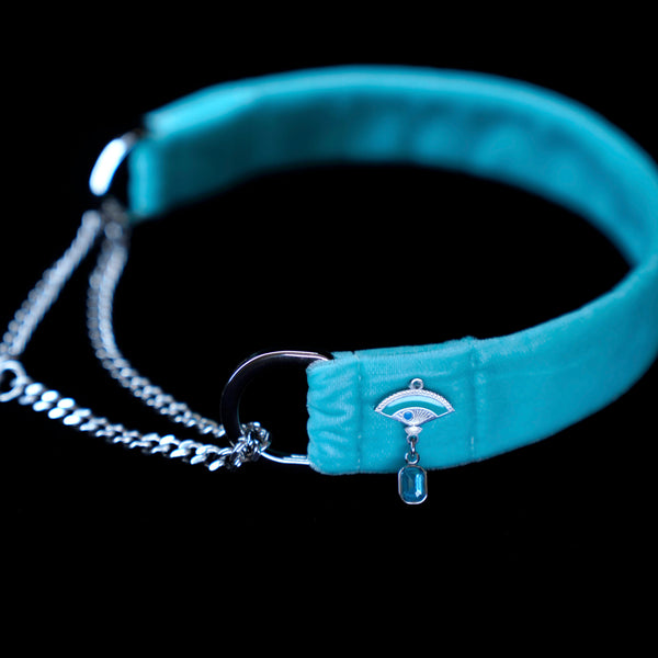 Summer Exclusive——Velvet Starglint – Aqua Choker
