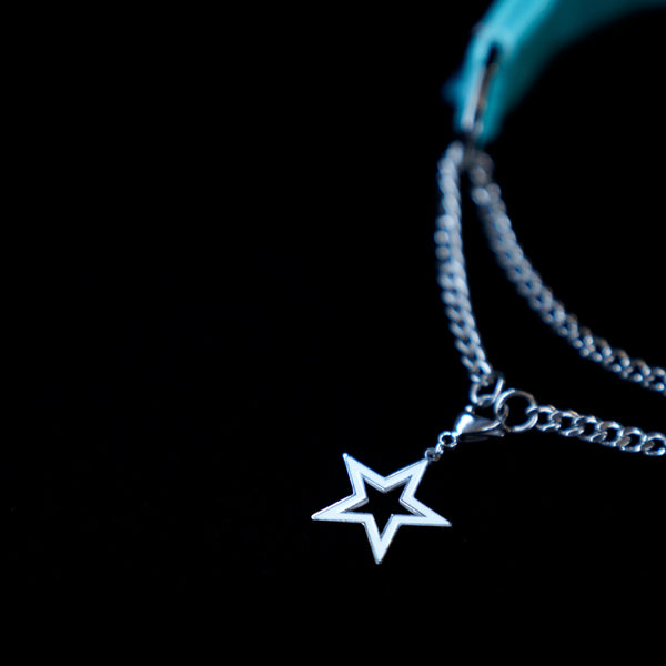 Summer Exclusive——Velvet Starglint – Aqua Choker