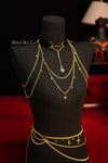 Blood Rose Gold Body Jewelry Set– Choker + Waist Chain + Shoulder Chains