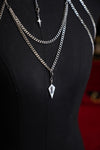 Moonveil Silver Body Jewelry Set – Choker + Waist Chain + Shoulder Chains