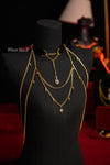 Blood Rose Gold Body Jewelry Set– Choker + Waist Chain + Shoulder Chains