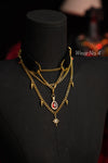 Blood Rose Gold Body Jewelry Set– Choker + Waist Chain + Shoulder Chains