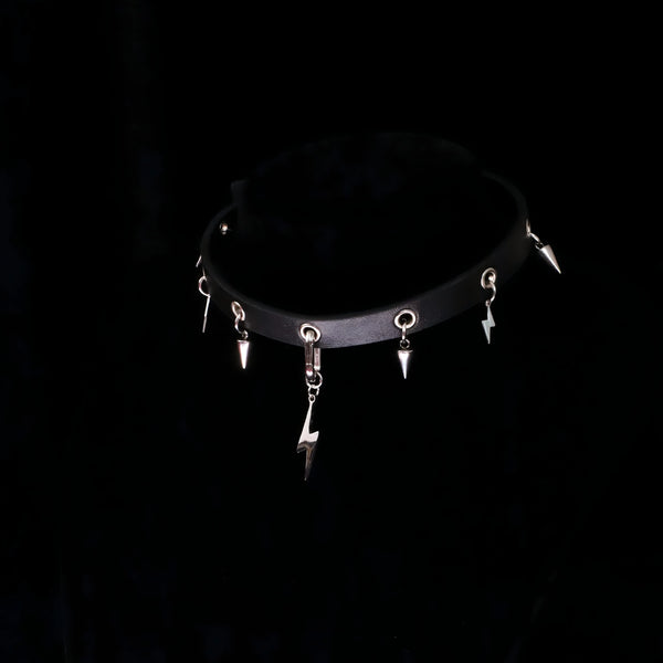 Punk Pact Couple's Spiked Leather Choker