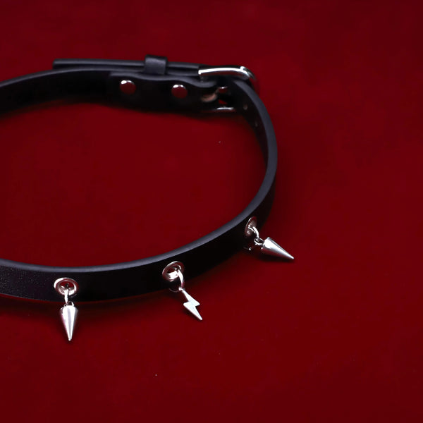 Punk Pact Couple's Spiked Leather Choker