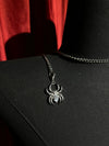 Silver titanium steel slider chain with lab-grown crystal spider