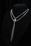 AZURE DUET | Blue Double-Layer Tassel Necklace, product image 2