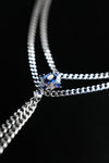 AZURE DUET | Blue Double-Layer Tassel Necklace, product image 4