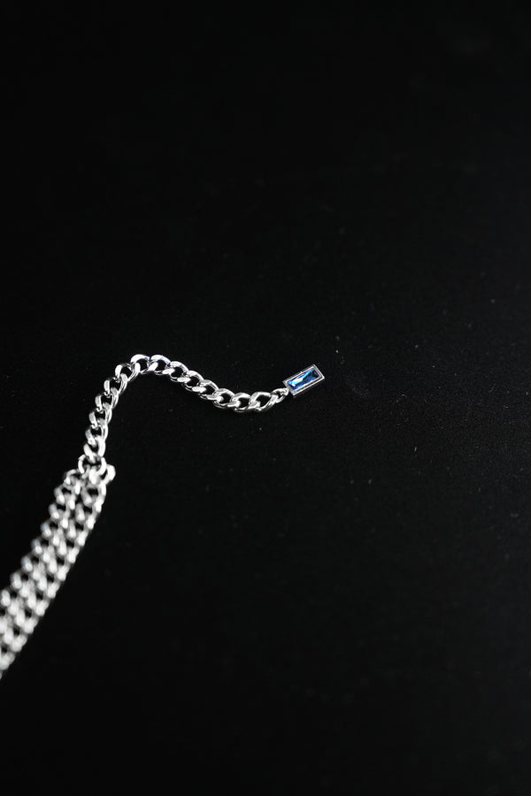 AZURE DUET | Blue Double-Layer Tassel Necklace, product image 6
