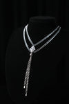 LUMINOUS DUET | Silver Double-Layer Tassel Necklace, product image 2