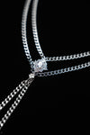 LUMINOUS DUET | Silver Double-Layer Tassel Necklace, product image 3