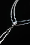 LUMINOUS DUET | Silver Double-Layer Tassel Necklace, product image 4