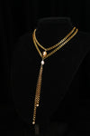 PEARL DUET | Gold Double-Layer Pearl Tassel Necklace, product image 2
